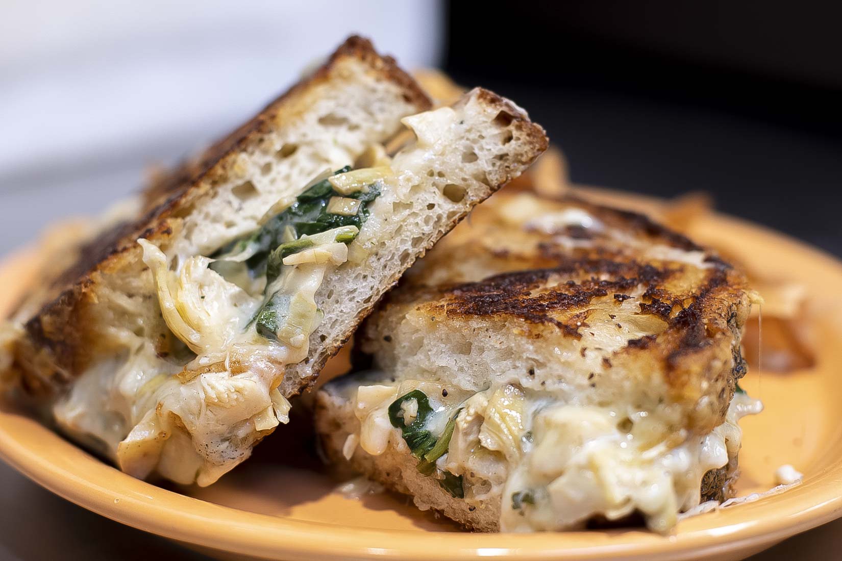 Spinach and Artichoke Grilled Cheese